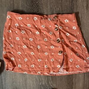 Floral Button-Up Mini Skirt